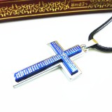 Wholesale - Fashion Character Carbon Teel Cross Pendant Necklace Charm Chain Jewelry for Men DG016
