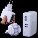 Wholesale - 4 USB Output EU Plug AC Wall Charger Travel Charger Adapter - White