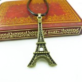 Wholesale - Fashion Character Eiffel Tower Pendant Necklace Charm Chain Jewelry for Men DG126