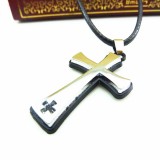 Wholesale - Fashion Character Cross Pendant Necklace Charm Chain Jewelry for Men DG014