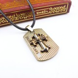 Wholesale - Fashion Character Cross Pendant Necklace Charm Chain Jewelry for Men DG060