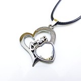 Wholesale - Fashion Character Loving heart Pendant Necklace Charm Chain Jewelry for Men DG059