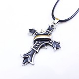 Wholesale - Fashion Character Cross Pendant Necklace Charm Chain Jewelry for Men DG056