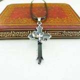 Wholesale - Fashion Character Cross Pendant Necklace Charm Chain Jewelry for Men DG124