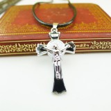 Wholesale - Fashion Character Cross Pendant Necklace Charm Chain Jewelry for Men DG019