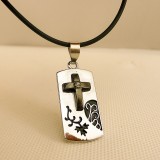 Wholesale - Fashion Character Cross Pendant Necklace Charm Chain Jewelry for Men DG006