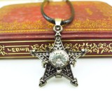 Wholesale - Fashion Character Five-Pointed Star Pendant Necklace Charm Chain Jewelry for Men DG118