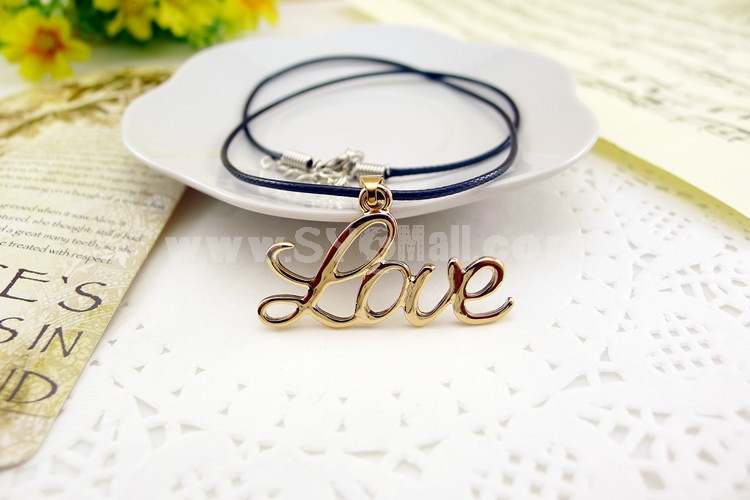 Fashion Character LOVE Pendant Necklace Charm Chain Jewelry for Women X20