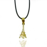 Wholesale - Fashion Character Eiffel Tower Pendant Necklace Charm Chain Jewelry for Women X33