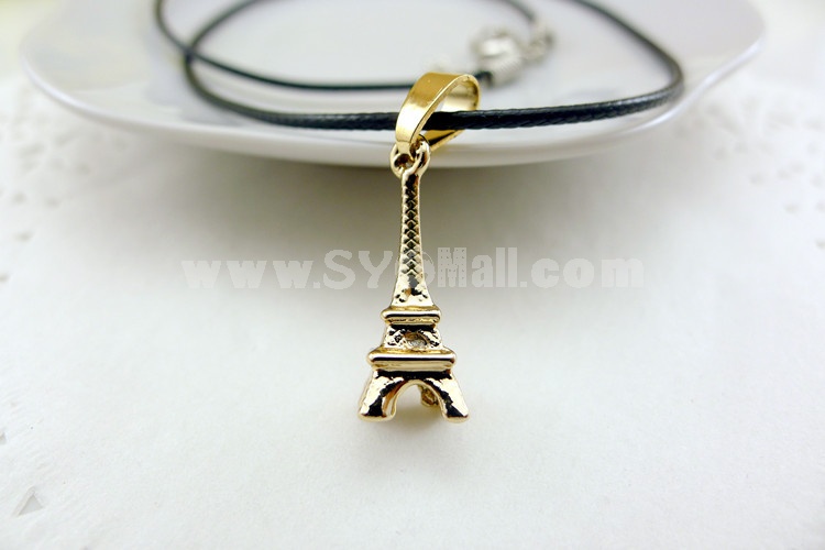 Fashion Character Eiffel Tower Pendant Necklace Charm Chain Jewelry for Women X33
