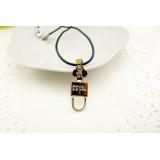 Wholesale - Fashion Character Lock Key Pendant Necklace Charm Chain Jewelry for Women X37