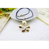 Wholesale - Fashion Character Big Flower Pendant Necklace Charm Chain Jewelry for Women X25