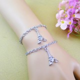 Wholesale - Jewelry Lovers Bracelets Created Infinity Charm Chain Eiffel Tower Couple Bangles 2Pcs Set