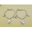 Jewelry Lovers Bracelets Created Infinity Charm Chain Four Leaf Clover Couple Bangles 2Pcs Set