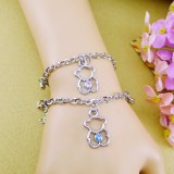 Wholesale - Jewelry Lovers Bracelets Created Infinity Charm Chain Little Bear Couple Bangles 2Pcs Set