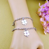 Wholesale - Jewelry Lovers Bracelets Created Infinity Charm Chain PinelliaFlowers Couple Bangles 2Pcs Set