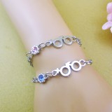 Wholesale - Jewelry Lovers Bracelets Created Infinity Charm Chain Symbols Of Love Couple Bangles 2Pcs Set