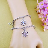Wholesale - Jewelry Lovers Bracelets Created Infinity Charm Chain Lucky Clover Couple Bangles 2Pcs Set