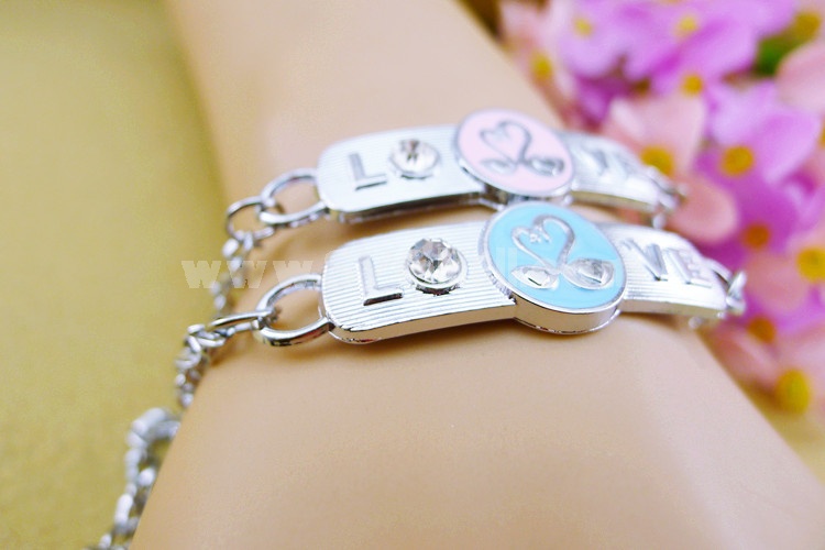 Jewelry Lovers Bracelets Created Infinity Charm Chain Swan Couple Bangles 2Pcs Set