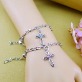 Wholesale - Jewelry Lovers Bracelets Created Infinity Charm Chain Crucifixion  Couple Bangles 2Pcs Set