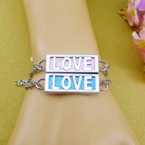 Wholesale - Jewelry Lovers Bracelets Created Infinity Charm Chain LOVE Couple Bangles 2Pcs Set