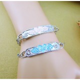 Wholesale - Jewelry Lovers Bracelets Created Infinity Charm Chain Angel's Wings Couple Bangles 2Pcs Set