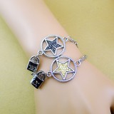 Wholesale - Jewelry Lovers Bracelets Created Infinity Charm Chain Pentagram Couple Bangles 2Pcs Set