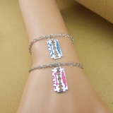 Wholesale - Jewelry Lovers Bracelets Created Infinity Charm Chain Blade Couple Bangles 2Pcs Set