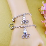 Wholesale - Jewelry Lovers Bracelets Created Infinity Charm Chain Octopus Couple Bangles 2Pcs Set