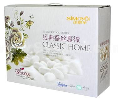 SIMOYO Blue Flower Lightweight Natural Silk Comforter For Summer 71*82inch