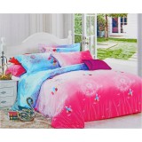 Wholesale - SIMOYO Vintage Designed Dream Pink and Blue 4pcs Comforter Set Queen Size