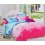 SIMOYO Vintage Designed Dream Pink and Blue 4pcs Comforter Set Queen Size
