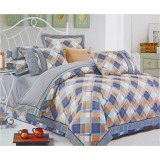 Wholesale - SIMOYO Vintage Designed Check Pattern 4pcs Comforter Set Queen Size