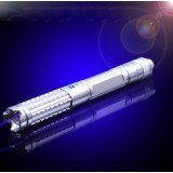 wholesale - 5000MW Super Power 450NM Blue Laser Pointer Pen with Starry Caps Silver 012