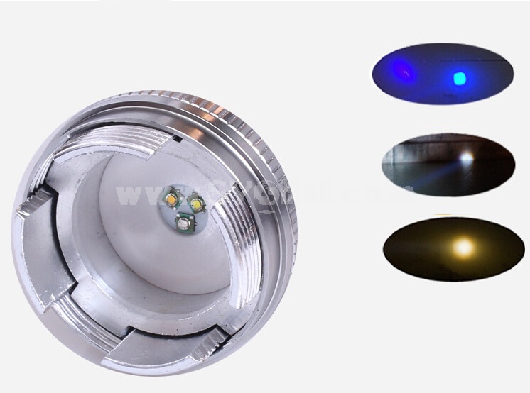 10W Waterproof Variable Focus Aluminium Alloy CREE LED Fishing Light 3 Light Colors
