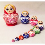 Wholesale - 10pcs Handmade Wooden Russian Nesting Doll Toy Basswood