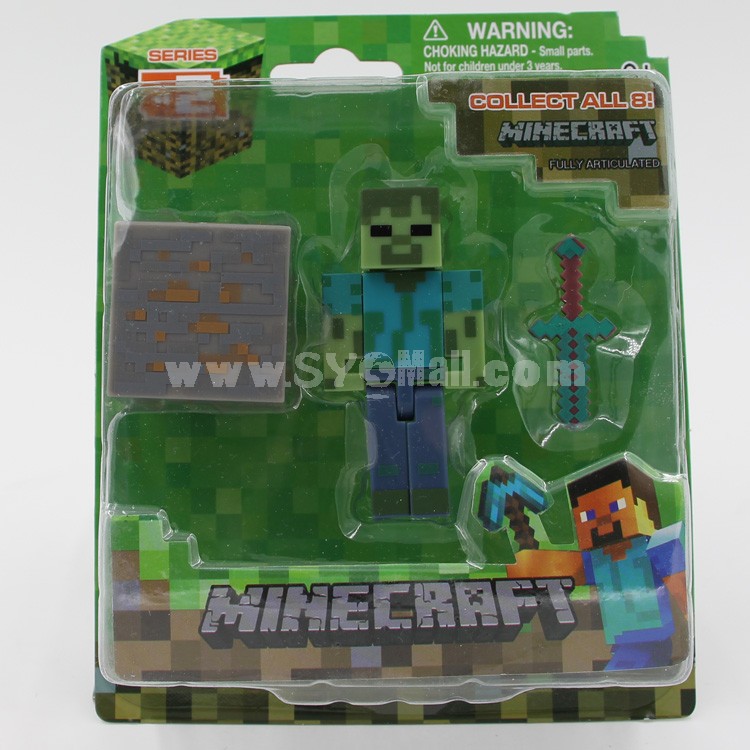 MineCraft MC Block Mini Figure Toys Actuion Figures - Zombie 3inch