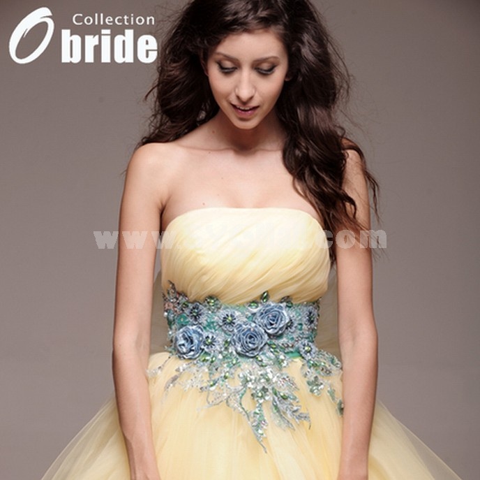 Ball Gown Strapless floor-length Appliques Wedding Dress