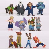 Wholesale - 12Pcs Set Zootopia Roles Action Figure PVC Toys Cute Movie Characters Mini Figurines