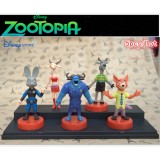 Wholesale - 5Pcs Set Zootopia Roles Action Figure with Stand PVC Toys Cute Movie Characters Mini Figurines