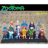 Wholesale - 12Pcs Set Zootopia Roles Action Figure PVC Toys Cute Movie Characters Mini Figurines 4-8cm Tall