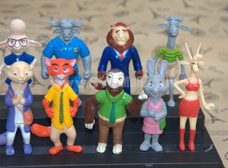 12Pcs Set Zootopia Roles Action Figure PVC Toys Cute Movie Characters Mini Figurines 4-8cm Tall
