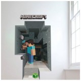 wholesale - Minecraft 3D Wall Stickers Decorative Steve Dig Wall Decal 6009 50x70cm