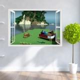 wholesale - Minecraft 3D Landscape Wall Stickers Decorative Wall Decal 6019 50x70cm