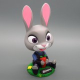 Wholesale - Zootopia Judy Hopps Shaking Head Action Figure PVC Toys Cute Movie Characters Car Decorations 13CM/5Inch Tall