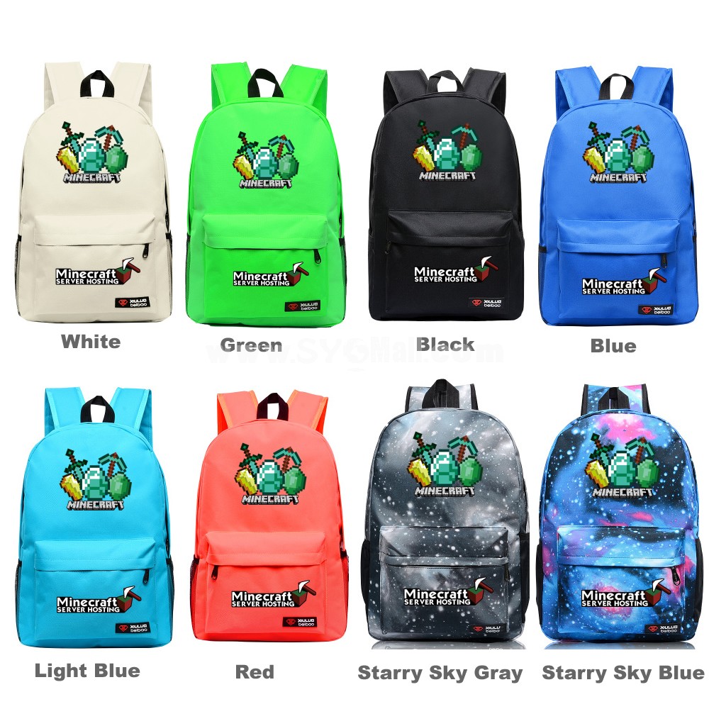 MineCraft MC The Sword & Pick Pattern Backpacks Shoulder Rucksacks Schoolbags