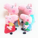 wholesale - 4Pcs Peppa Pig Family Plush Toys Stuffed Animals 19-33cm/8-13inch Tall Small Size