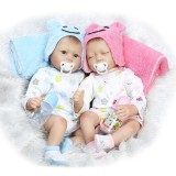 Wholesale - 22" High Simulation Baby Doll Boy and Girl Twins Lifelike Realistic Silicone Doll NPK-012