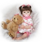 Wholesale - 20" High Simulation Girl Baby Doll and Plush Teddy Bear NPK-017