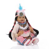Wholesale - 22" High Simulation Native American Indian Girl Baby Doll Lifelike Realistic Silicone Doll NPK-027